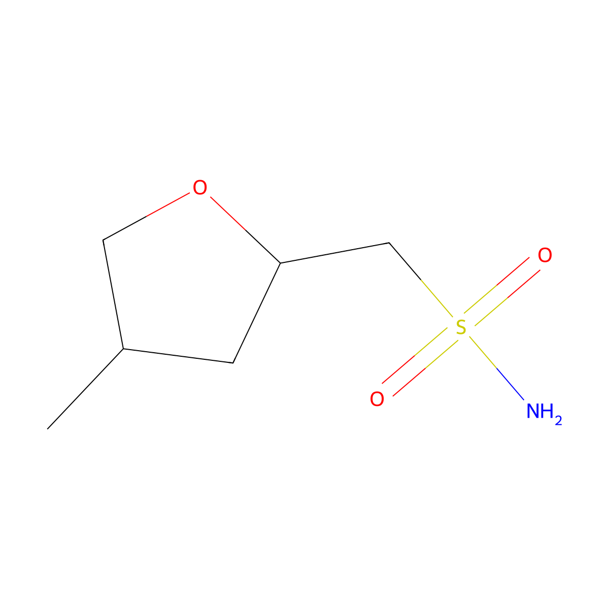 (4-Methyloxolan-2-yl)methanesulfonamide molecular structure, CAS 2285577-92-4