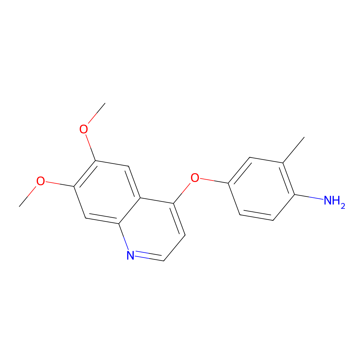 4-((6,7-Dimethoxyquinolin-4-yl)oxy)-2-methylaniline molecular structure, CAS 228559-82-8