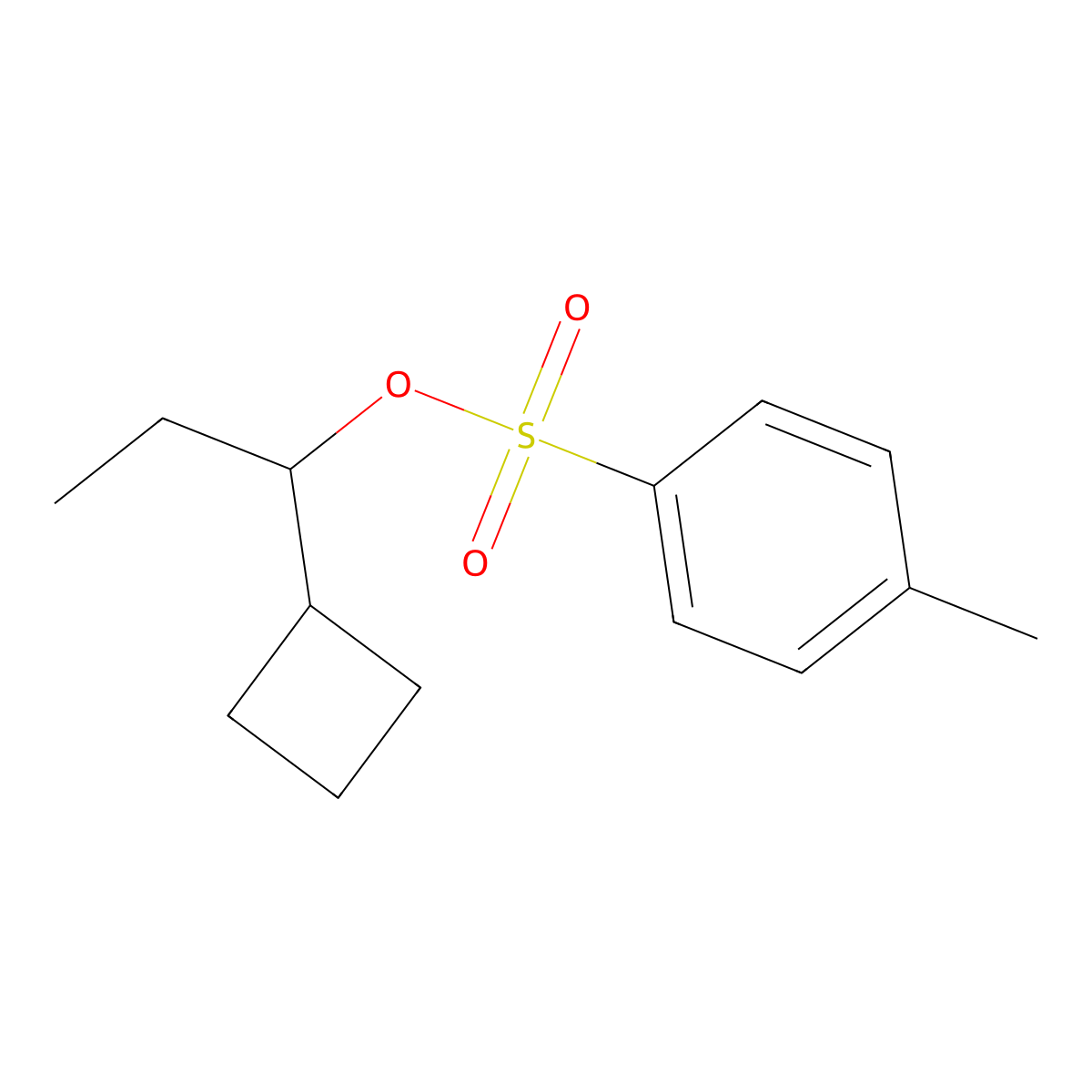 1-Cyclobutylpropyl 4-methylbenzene-1-sulfonate molecular structure, CAS 2285607-36-3