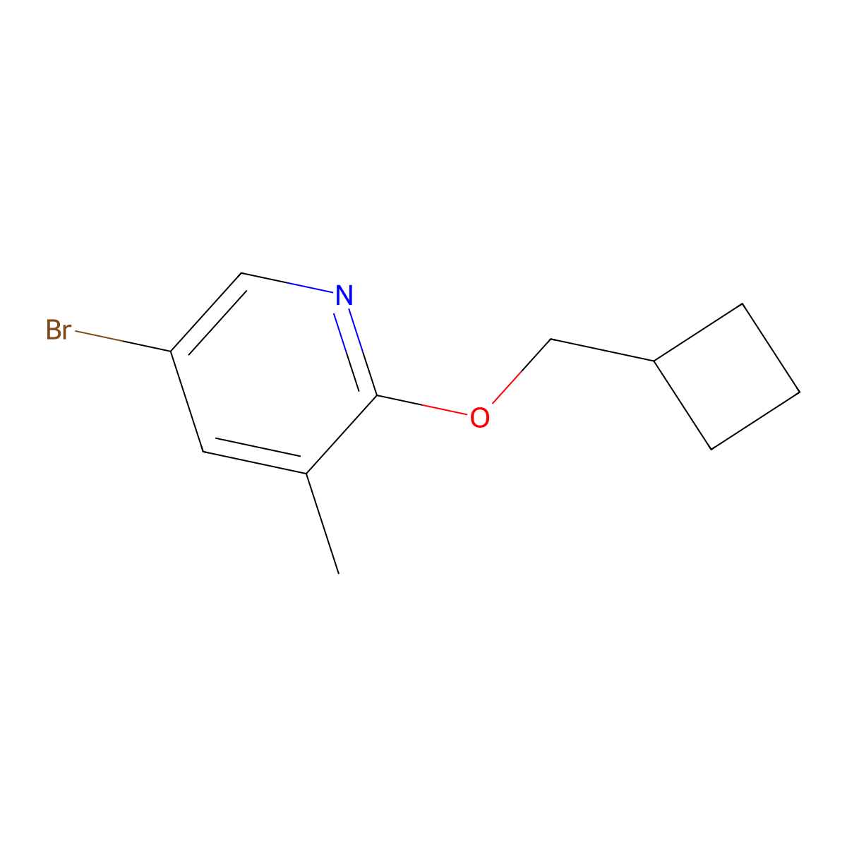 5-Bromo-2-(cyclobutylmethoxy)-3-methylpyridine molecular structure, CAS 2285609-29-0