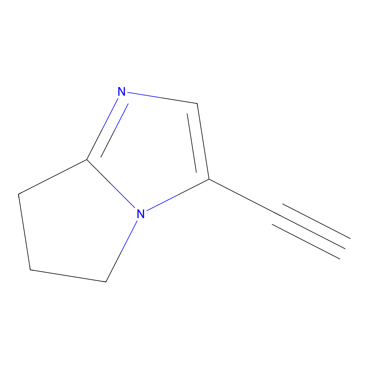3-ethynyl-5H,6H,7H-pyrrolo[1,2-a]imidazole molecular structure, CAS 2285631-24-3