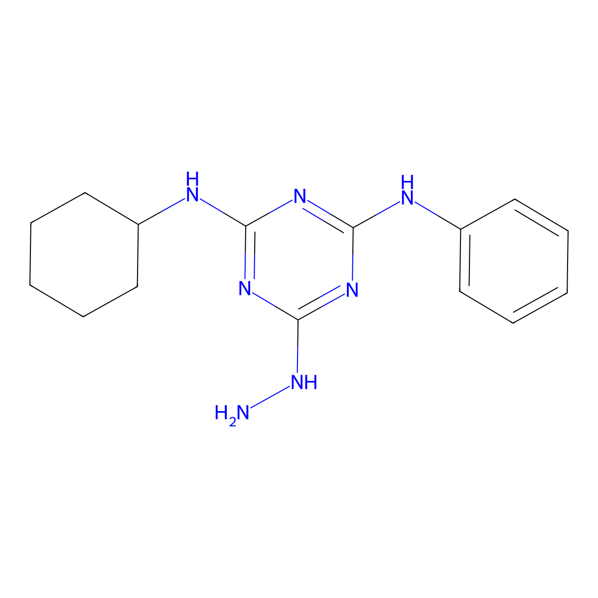 N2-cyclohexyl-6-hydrazinyl-N4-phenyl-1,3,5-triazine-2,4-diamine molecular structure, CAS 228574-92-3