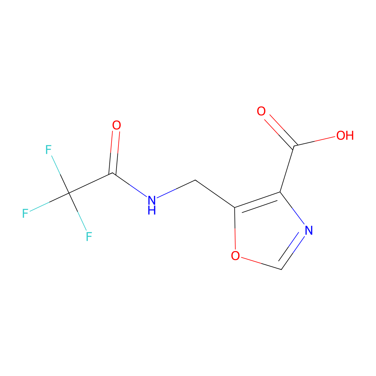 5-[(Trifluoroacetamido)methyl]-1,3-oxazole-4-carboxylic acid molecular structure, CAS 2285783-42-6