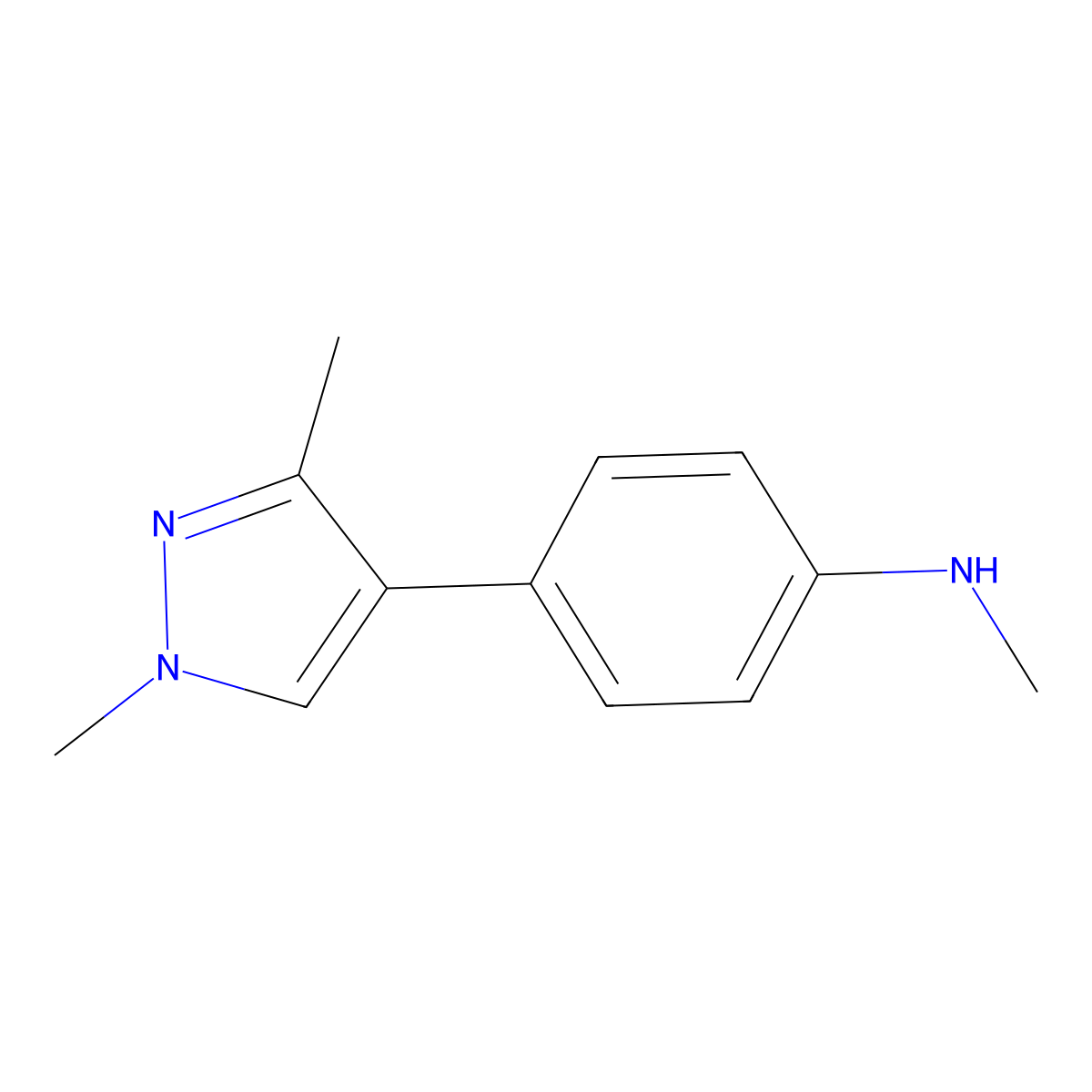 4-(1,3-Dimethyl-1H-pyrazol-4-yl)-N-methylbenzenamine molecular structure, CAS 2285784-33-8