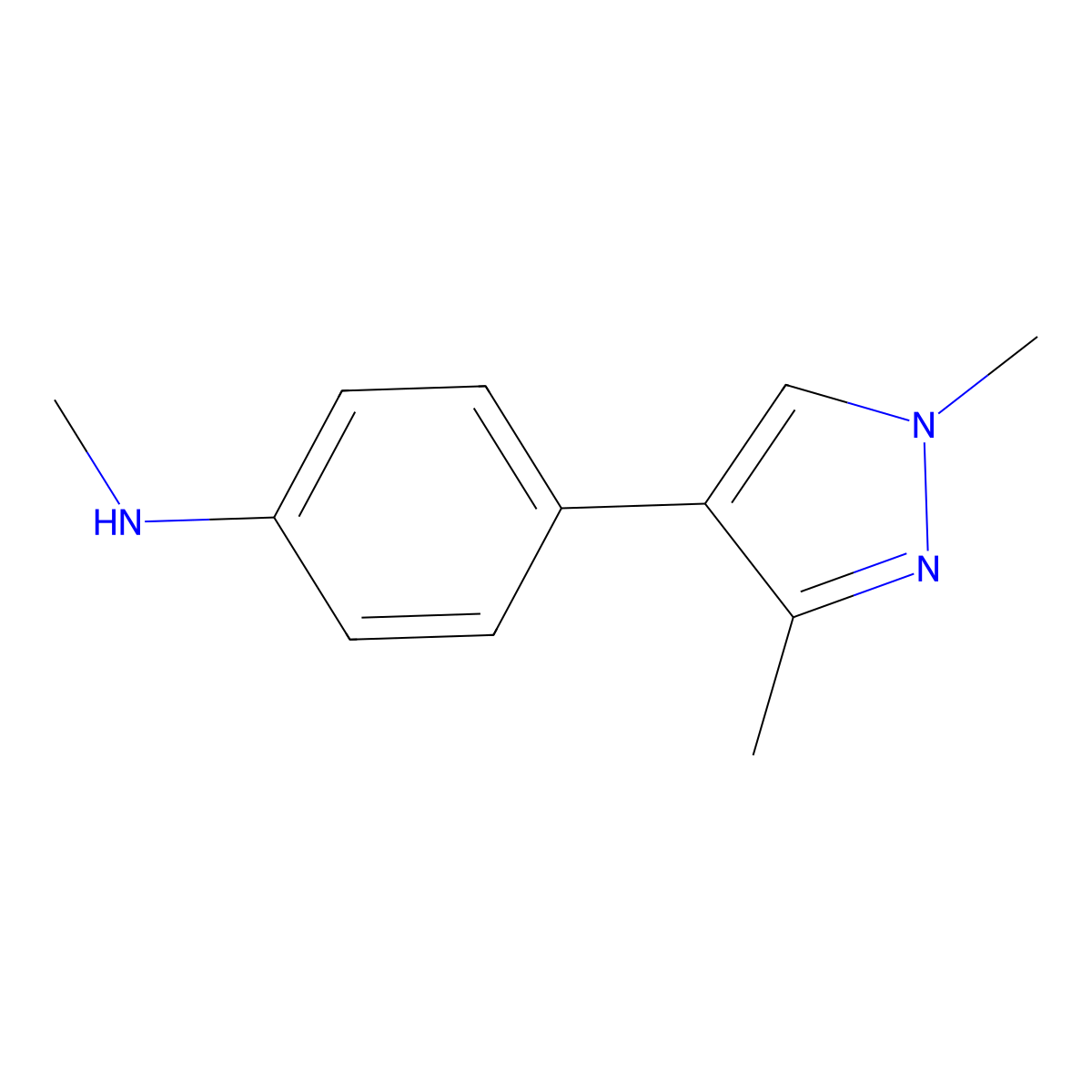 4-(1,3-Dimethyl-1H-pyrazol-4-yl)-N-methylbenzenamine molecular structure, CAS 2285784-33-8