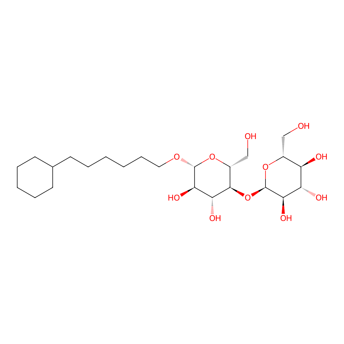 Cyclohexyl-Hexyl-Beta-D-Maltoside molecular structure, CAS 228579-27-9