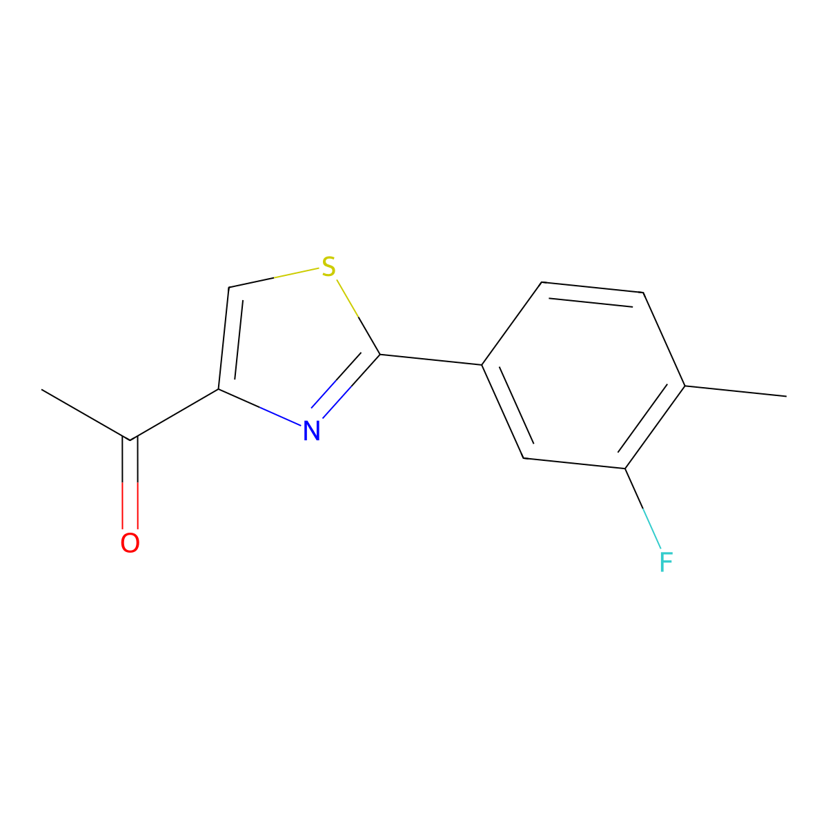 1-[2-(3-Fluoro-4-methylphenyl)-1,3-thiazol-4-YL]ethan-1-one molecular structure, CAS 228581-94-0