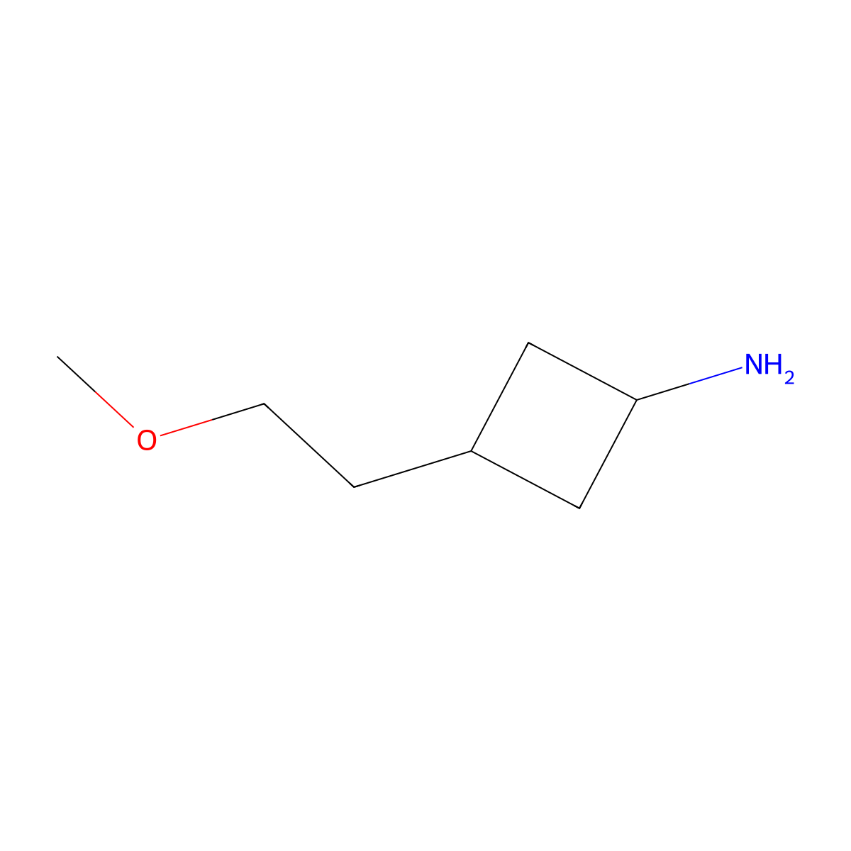 3-(2-Methoxyethyl)cyclobutan-1-amine molecular structure, CAS 2285820-00-8