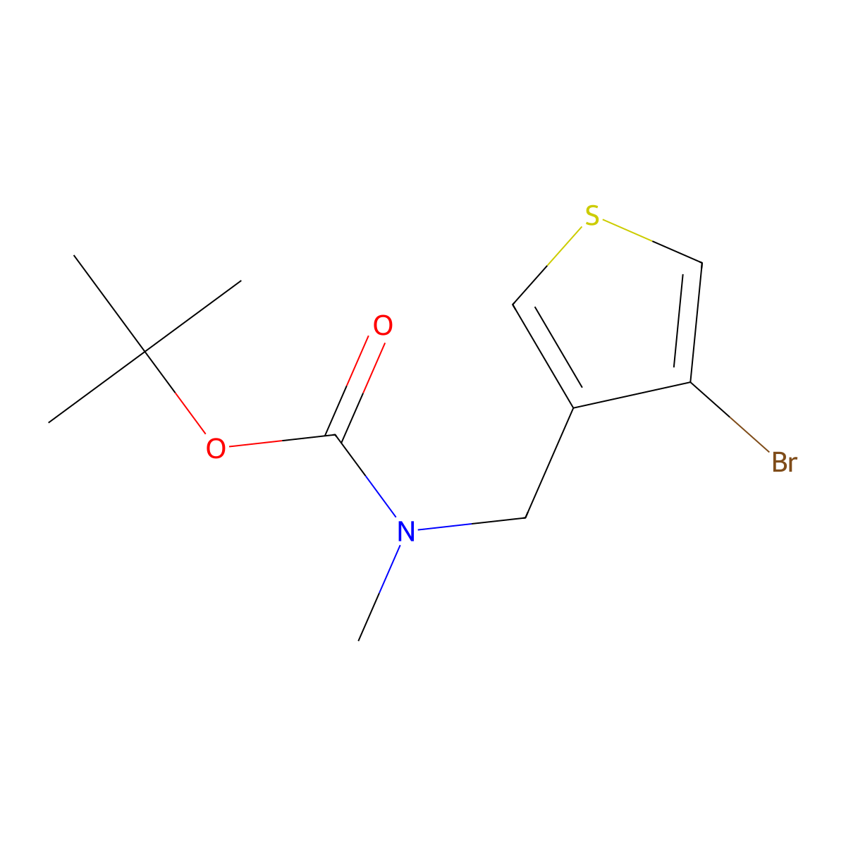 tert-butyl N-[(4-bromothiophen-3-yl)methyl]-N-methylcarbamate molecular structure, CAS 2285885-94-9