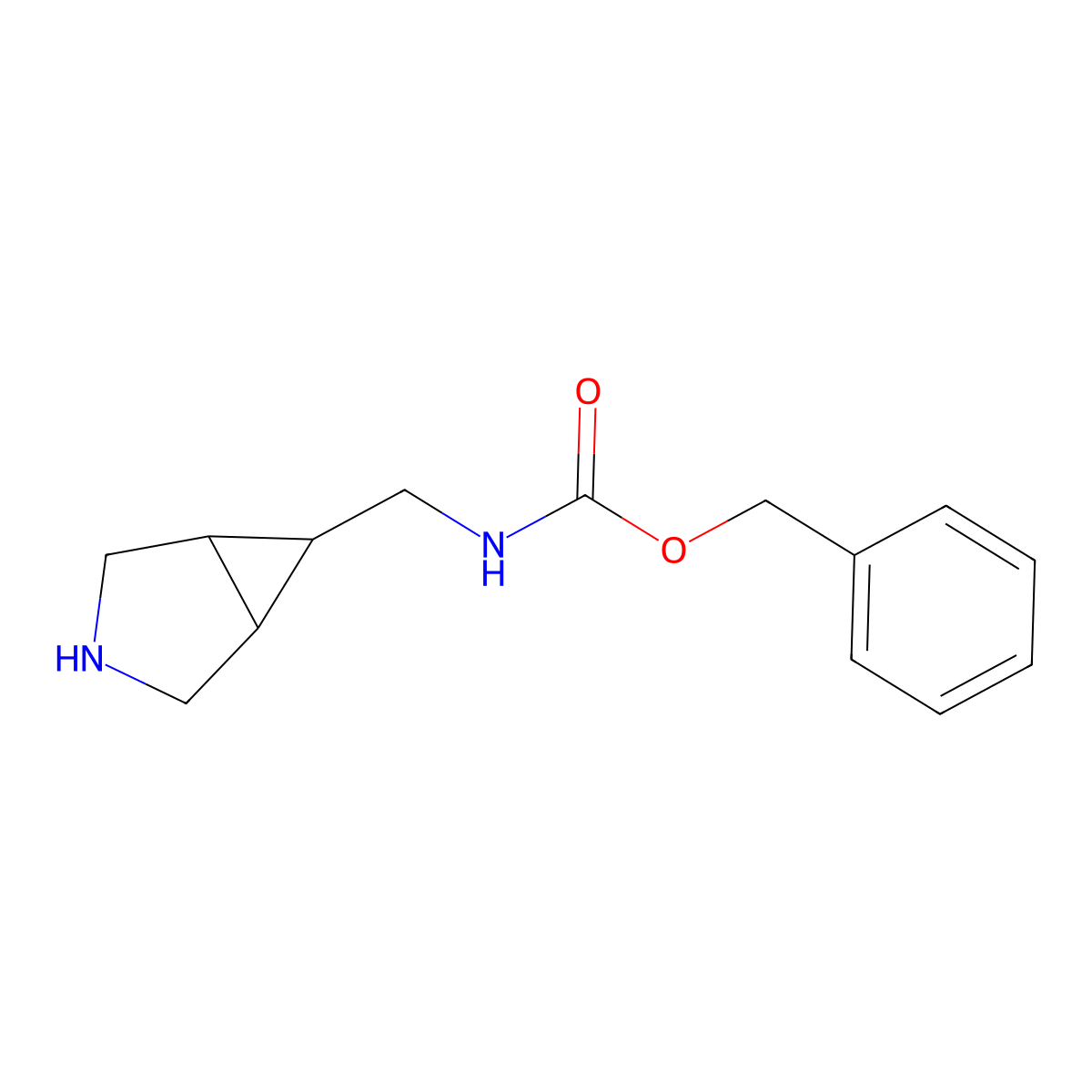 Benzyl ((3-azabicyclo[3.1.0]hexan-6-yl)methyl)carbamate molecular structure, CAS 2285898-59-9