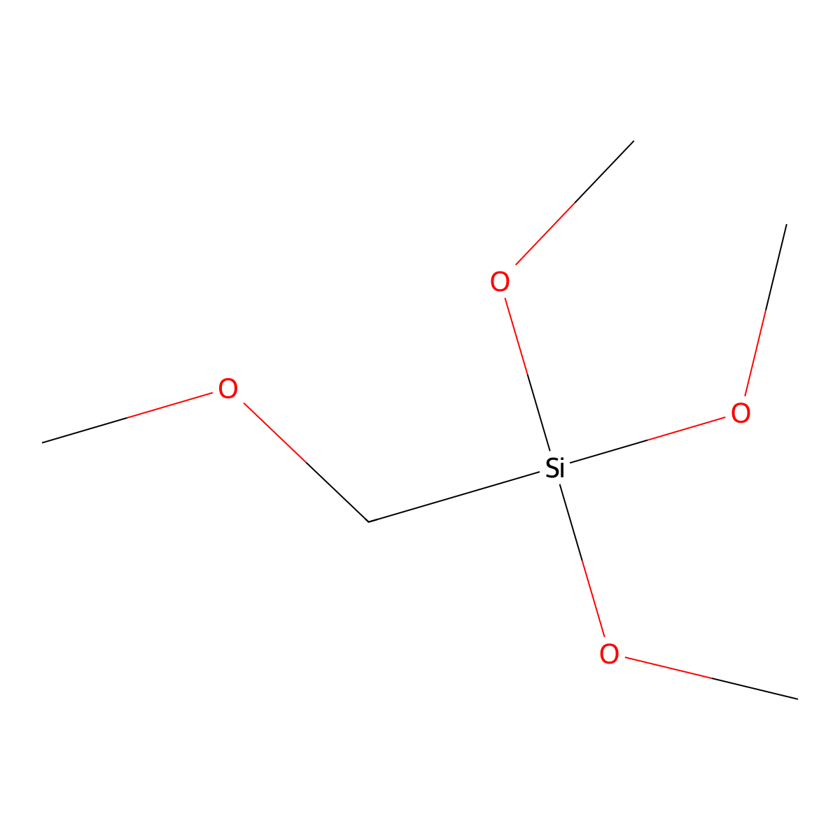 Trimethoxy(methoxymethyl)silane molecular structure, CAS 22859-36-5