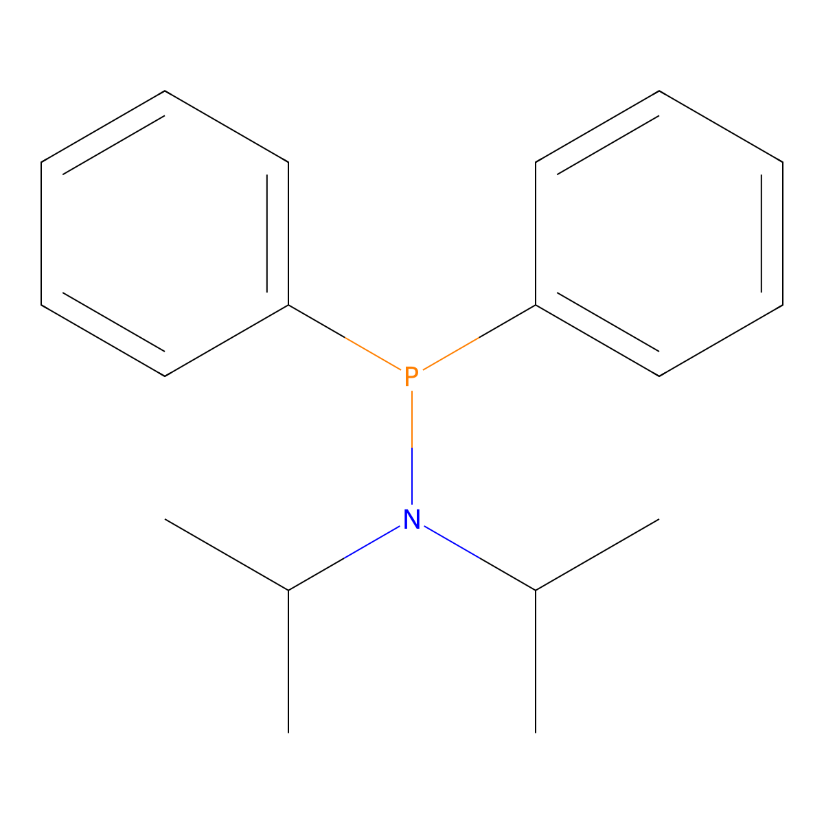 (N,N-Diisopropylamino)diphenylphosphine molecular structure, CAS 22859-57-0
