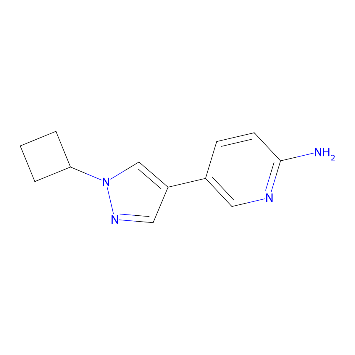5-(1-Cyclobutyl-1H-pyrazol-4-YL)pyridin-2-amine molecular structure, CAS 2285972-80-5