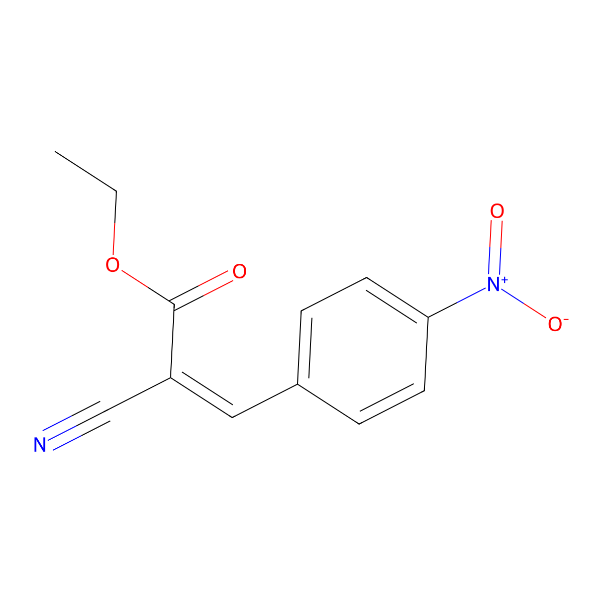 Ethyl alpha-cyano-4-nitrocinnamate molecular structure, CAS 2286-33-1