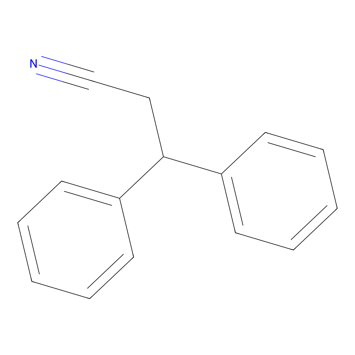 3,3-Diphenylpropiononitrile molecular structure, CAS 2286-54-6