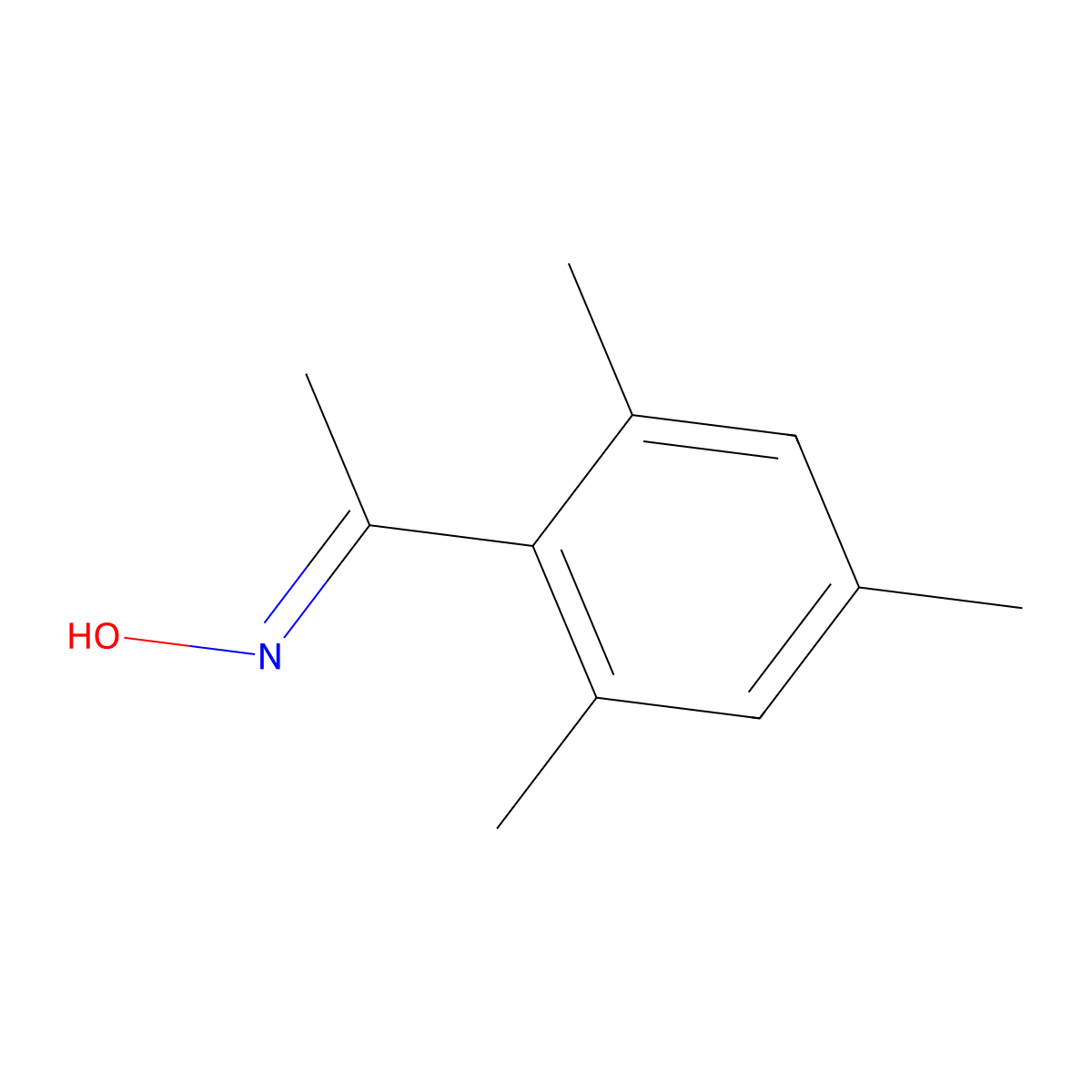 E-1-(2,4,6-trimethylphenyl)ethanone oxime molecular structure, CAS 22860-01-1