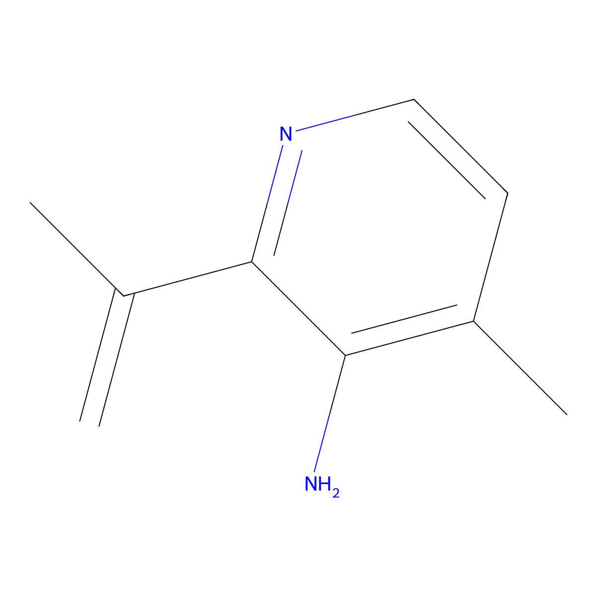 4-Methyl-2-(prop-1-en-2-yl)pyridin-3-amine molecular structure, CAS 2286053-67-4