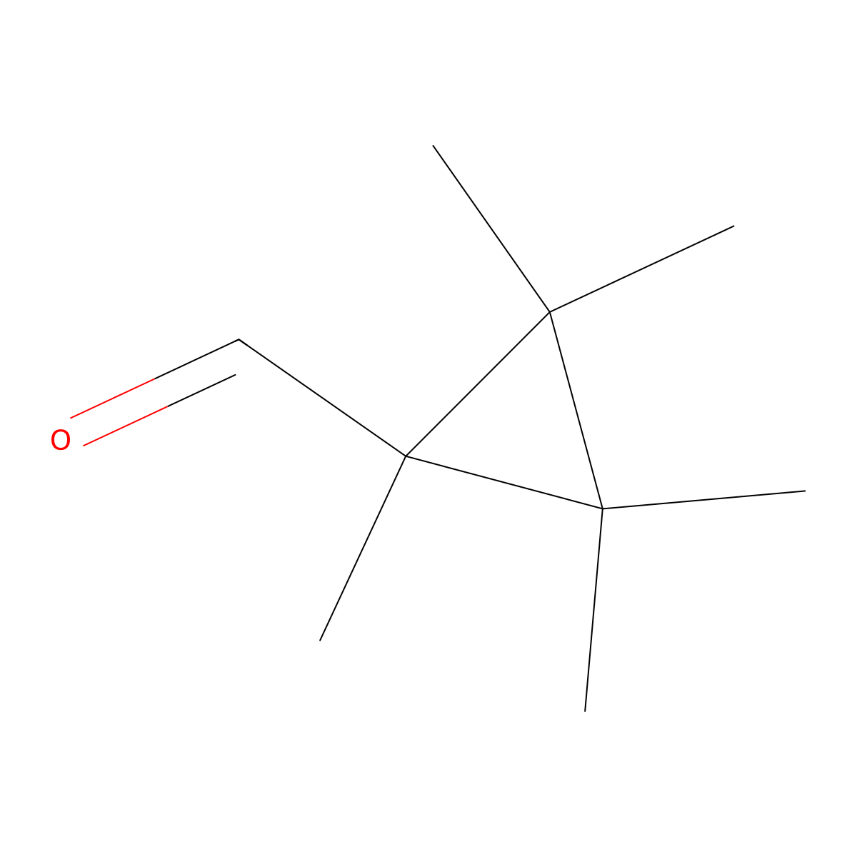 1,2,2,3,3-Pentamethylcyclopropane-1-carbaldehyde molecular structure, CAS 2286116-57-0
