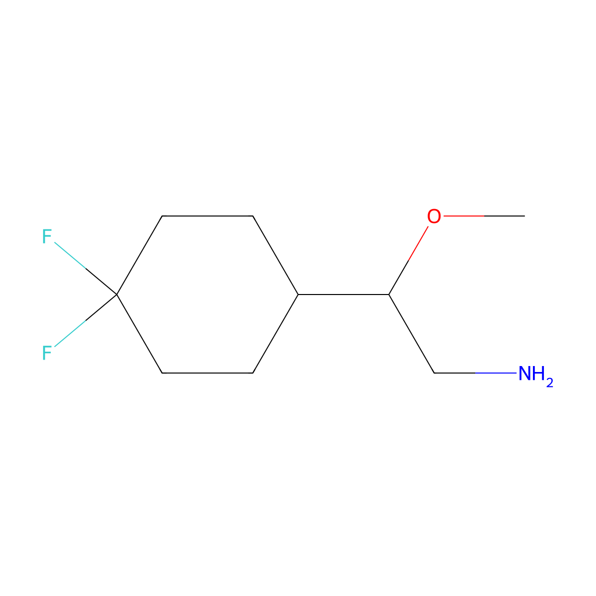 2-(4,4-Difluorocyclohexyl)-2-methoxyethan-1-amine molecular structure, CAS 2286159-83-7