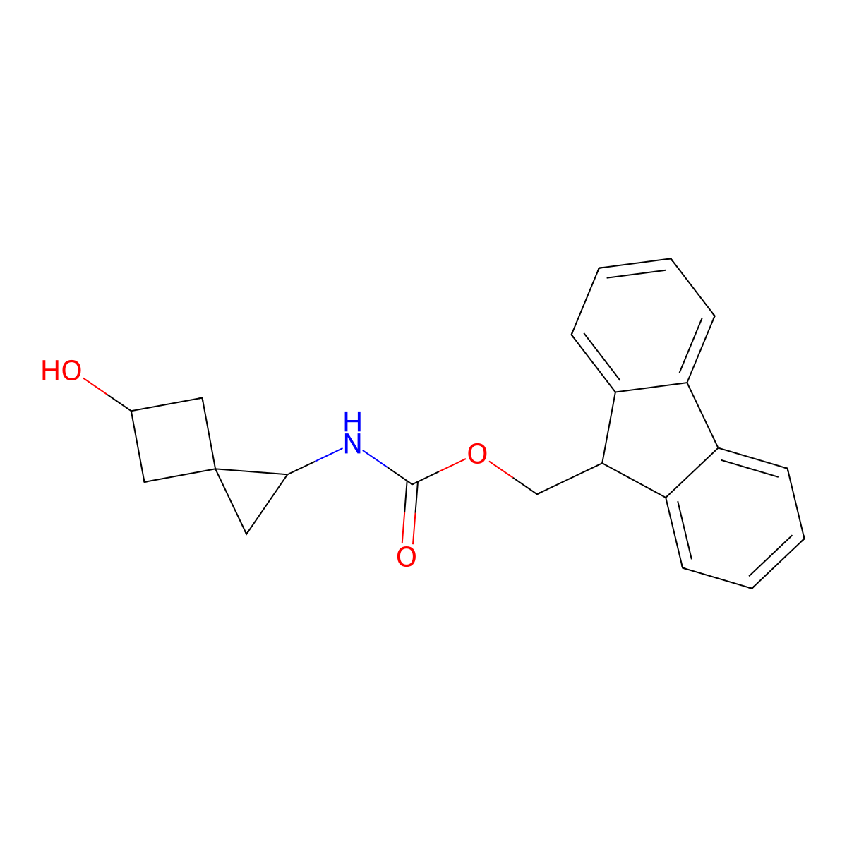 (9H-fluoren-9-yl)methyl N-{5-hydroxyspiro[2.3]hexan-1-yl}carbamate molecular structure, CAS 2286169-60-4