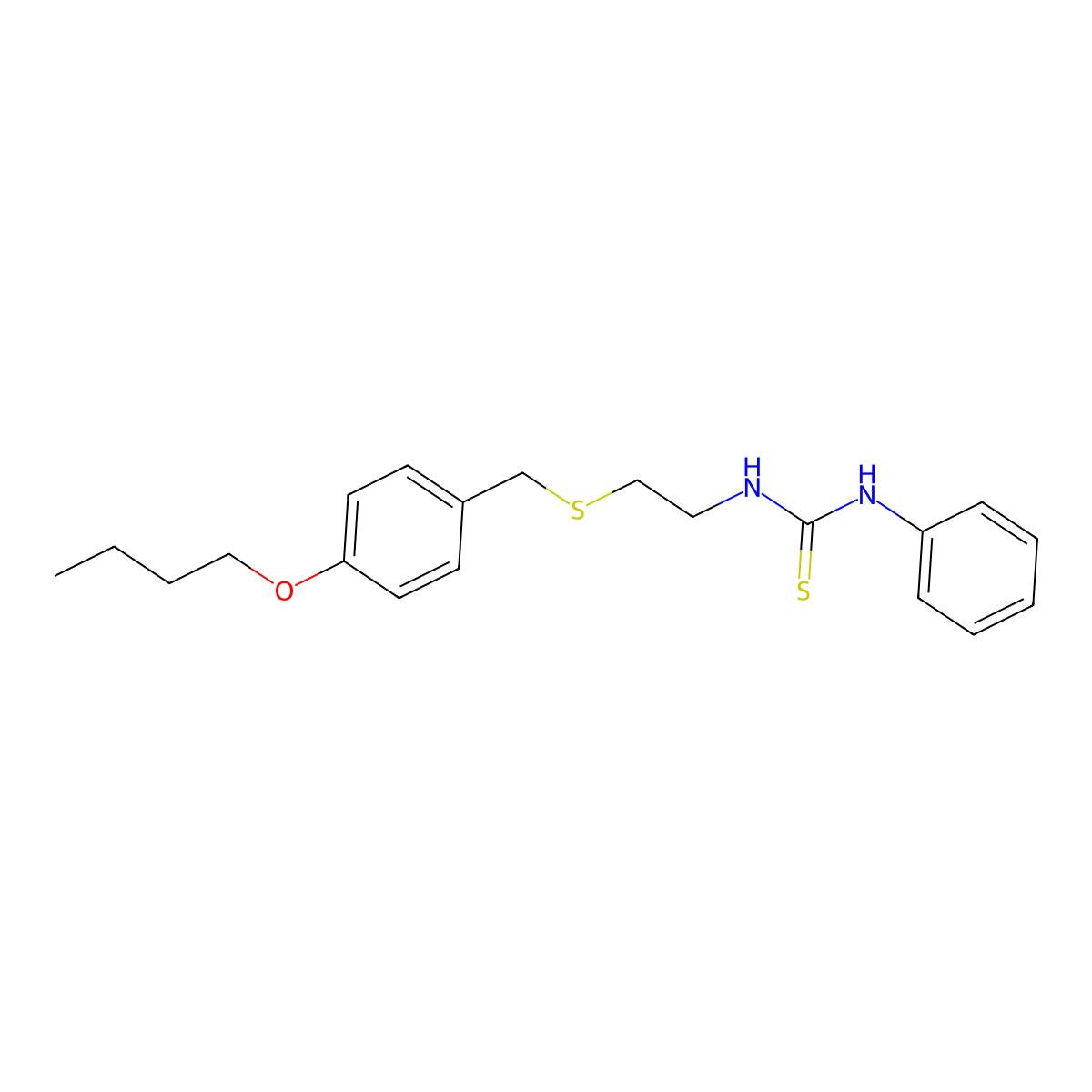 1-[2-[(4-Butoxyphenyl)methylsulfanyl]ethyl]-3-phenylthiourea molecular structure, CAS 22862-90-4