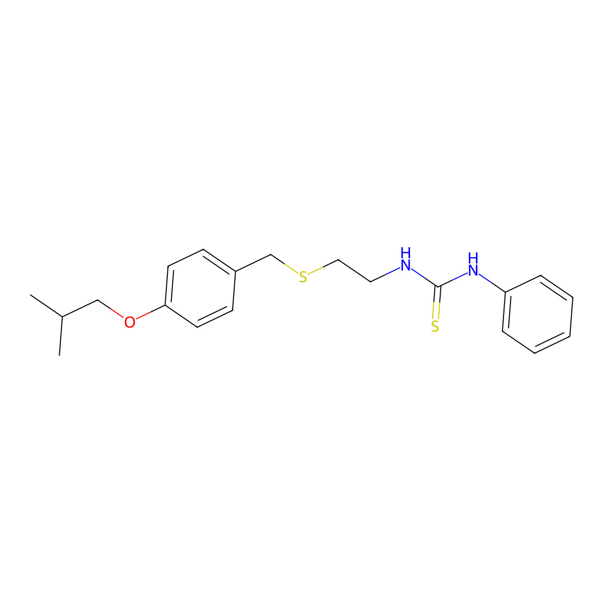 1-[2-[[4-(2-Methylpropoxy)phenyl]methylsulfanyl]ethyl]-3-phenylthiourea molecular structure, CAS 22862-91-5