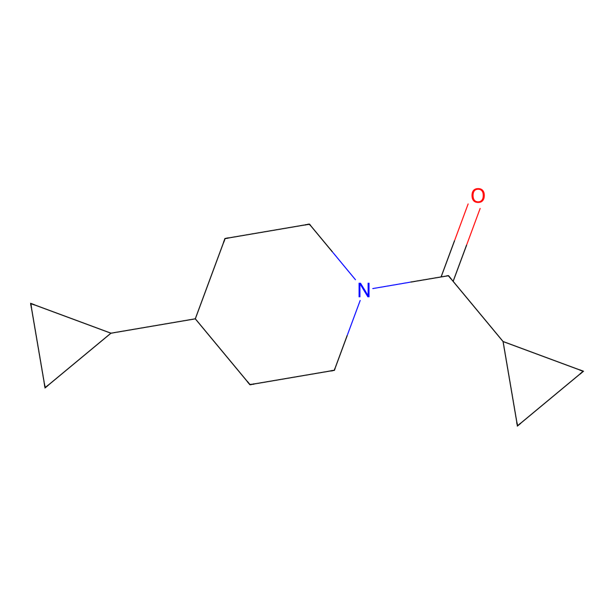 1-Cyclopropanecarbonyl-4-cyclopropylpiperidine molecular structure, CAS 2286208-75-9