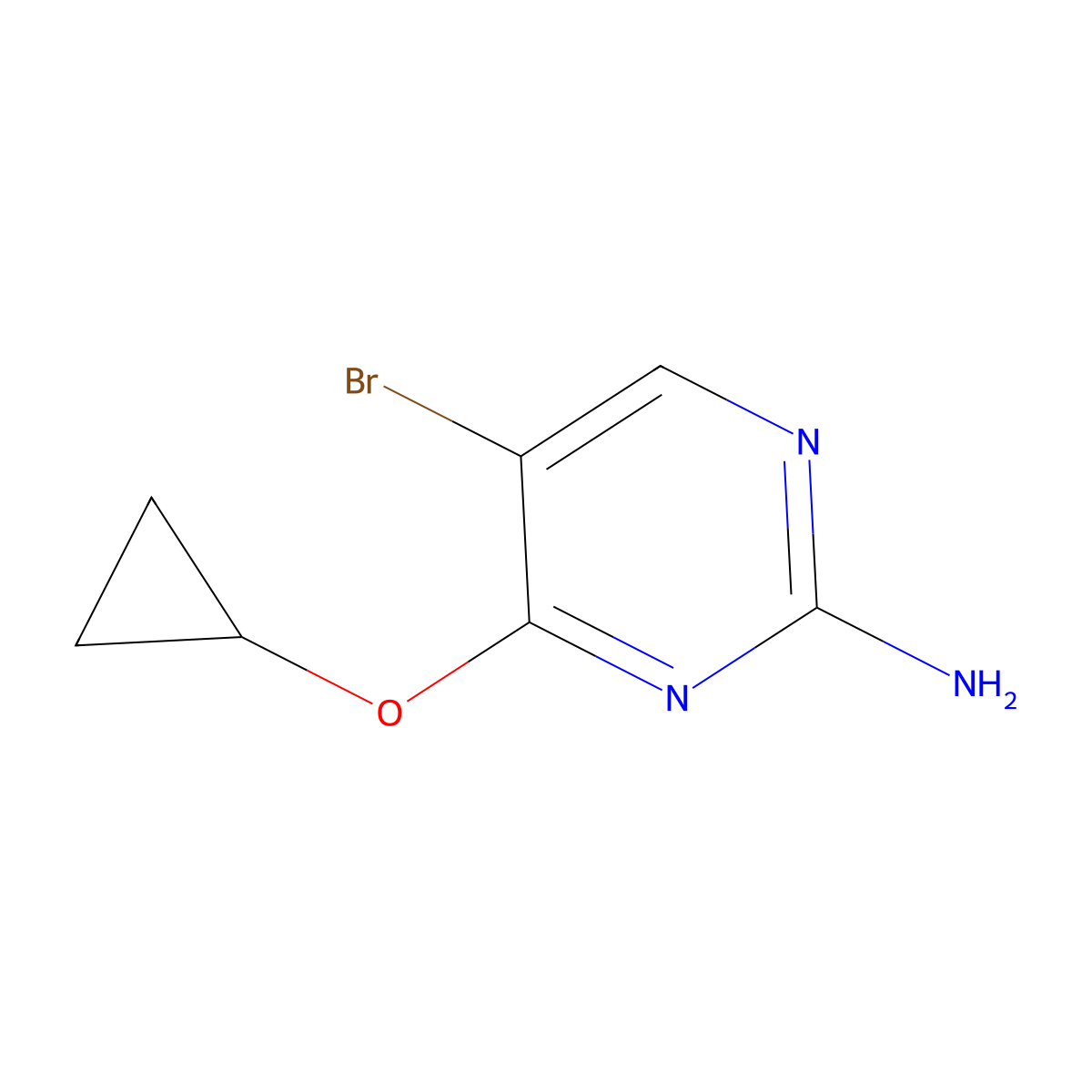 5-Bromo-4-cyclopropoxypyrimidin-2-amine molecular structure, CAS 2286224-13-1