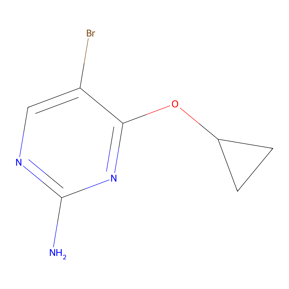 5-Bromo-4-cyclopropoxypyrimidin-2-amine molecular structure, CAS 2286224-13-1