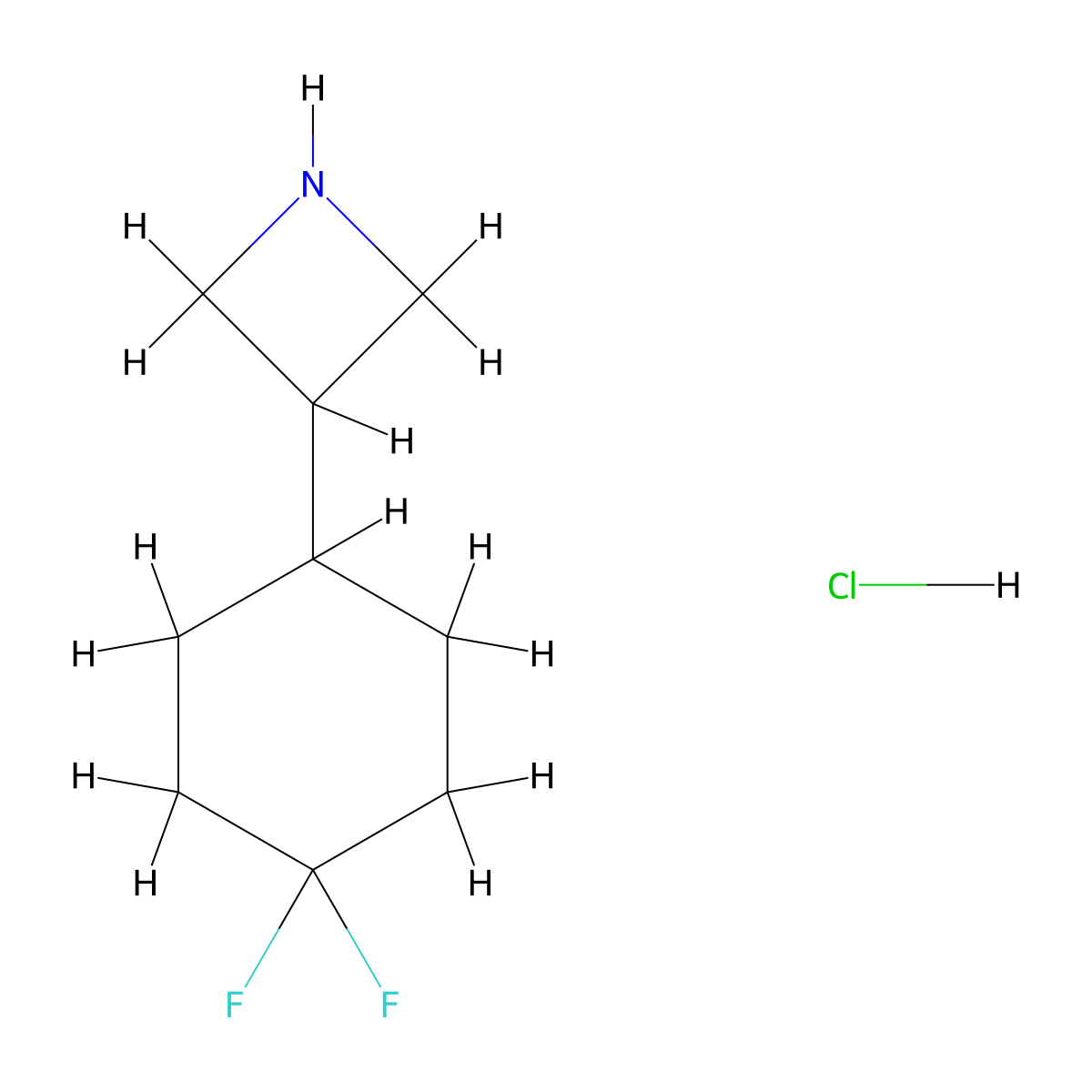 3-(4,4-Difluorocyclohexyl)azetidinehydrochloride molecular structure, CAS 2286232-62-8