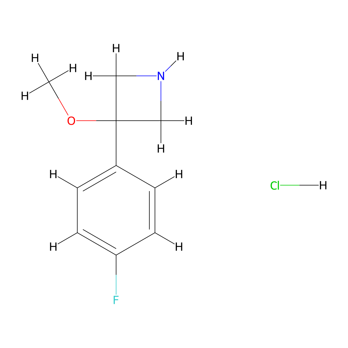 3-(4-Fluorophenyl)-3-methoxyazetidine hydrochloride molecular structure, CAS 2286232-63-9