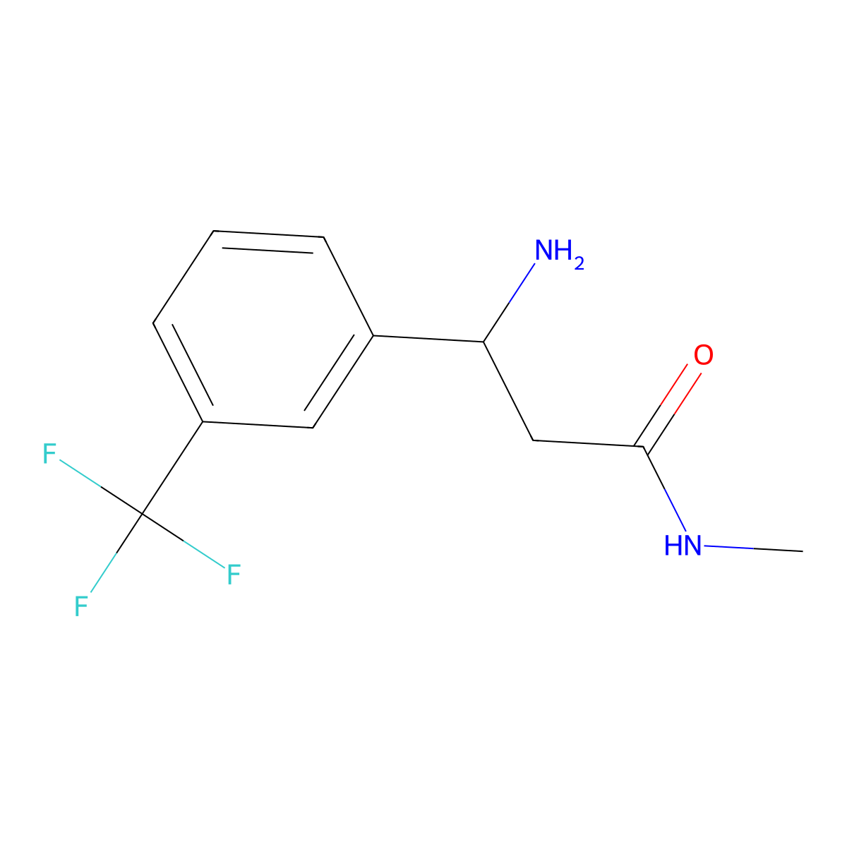 3-amino-N-methyl-3-[3-(trifluoromethyl)phenyl]propanamide molecular structure, CAS 2286256-90-2