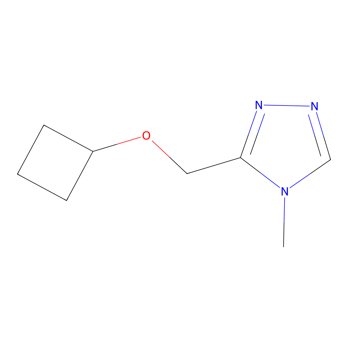 3-(cyclobutoxymethyl)-4-methyl-4H-1,2,4-triazole molecular structure, CAS 2286310-40-3