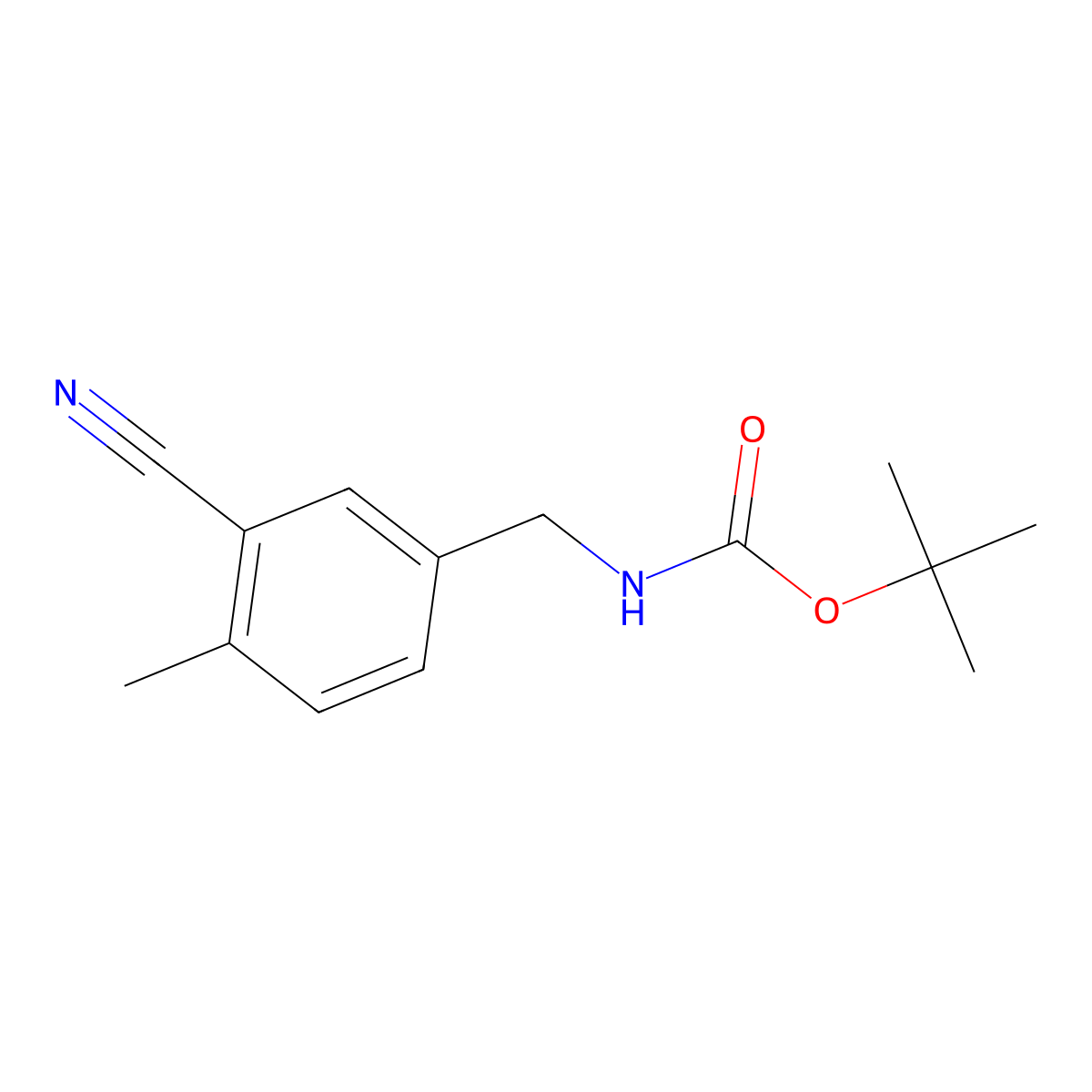 tert-butyl N-[(3-cyano-4-methylphenyl)methyl]carbamate molecular structure, CAS 2286365-20-4