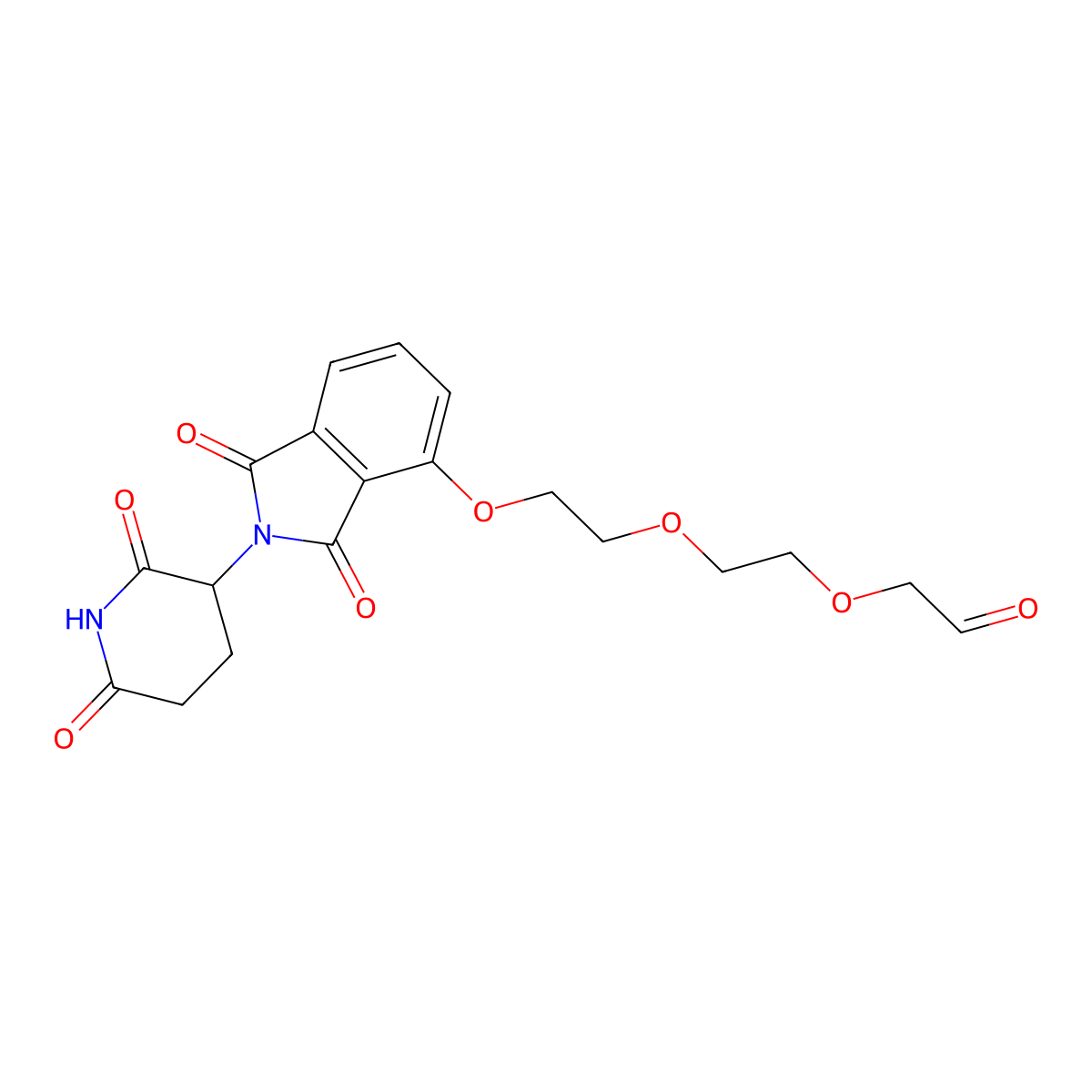 2-(2-(2-((2-(2,6-Dioxopiperidin-3-yl)-1,3-dioxoisoindolin-4-yl)oxy)ethoxy)ethoxy)acetaldehyde molecular structure, CAS 2286368-58-7