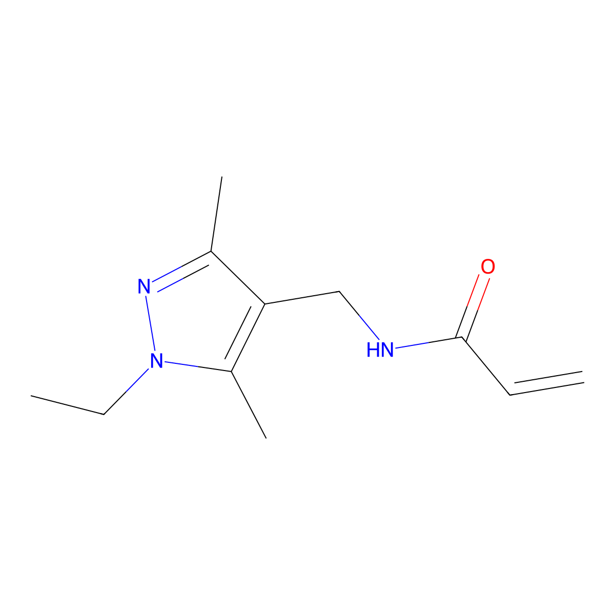 N-[(1-Ethyl-3,5-dimethyl-1H-pyrazol-4-YL)methyl]acrylamide molecular structure, CAS 2286471-79-0
