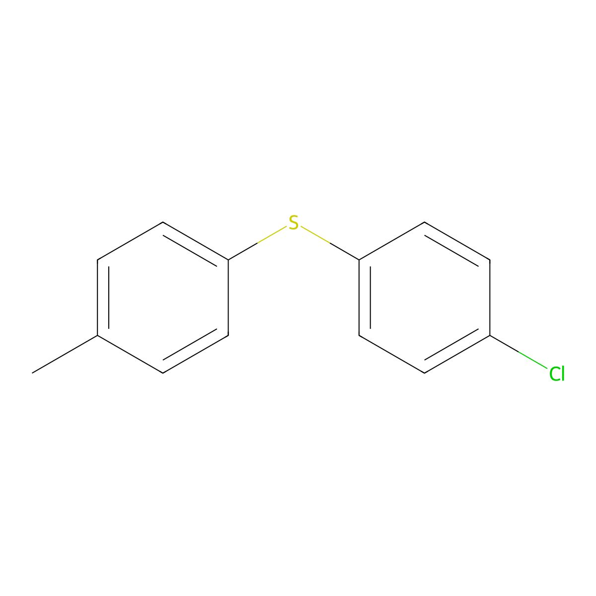Benzene, 1-chloro-4-[(4-methylphenyl)thio]- molecular structure, CAS 22865-55-0
