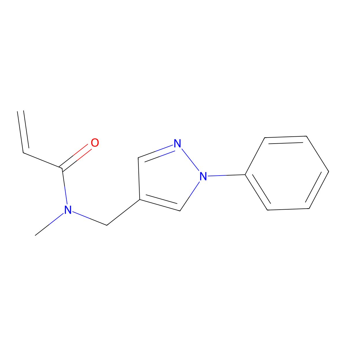 N-Methyl-N-((1-phenyl-1H-pyrazol-4-yl)methyl)acrylamide molecular structure, CAS 2286534-50-5