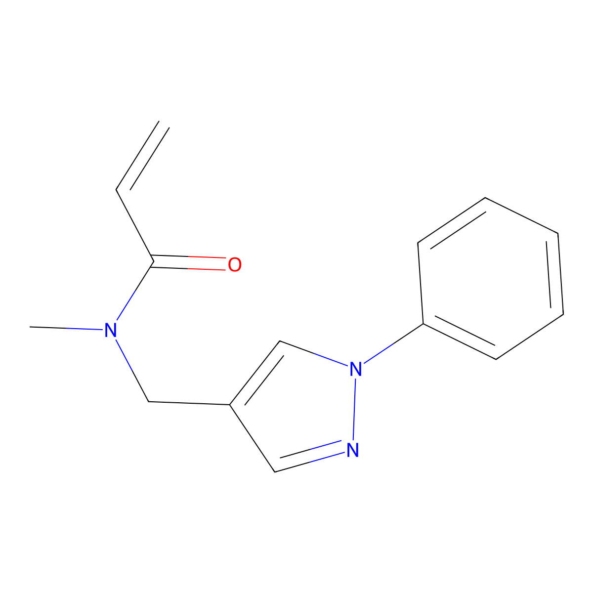 N-Methyl-N-((1-phenyl-1H-pyrazol-4-yl)methyl)acrylamide molecular structure, CAS 2286534-50-5