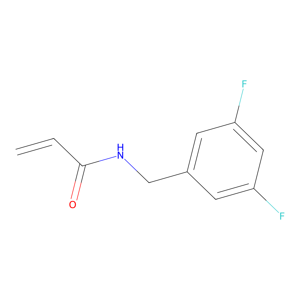 N-[(3,5-difluorophenyl)methyl]prop-2-enamide molecular structure, CAS 2286569-01-3