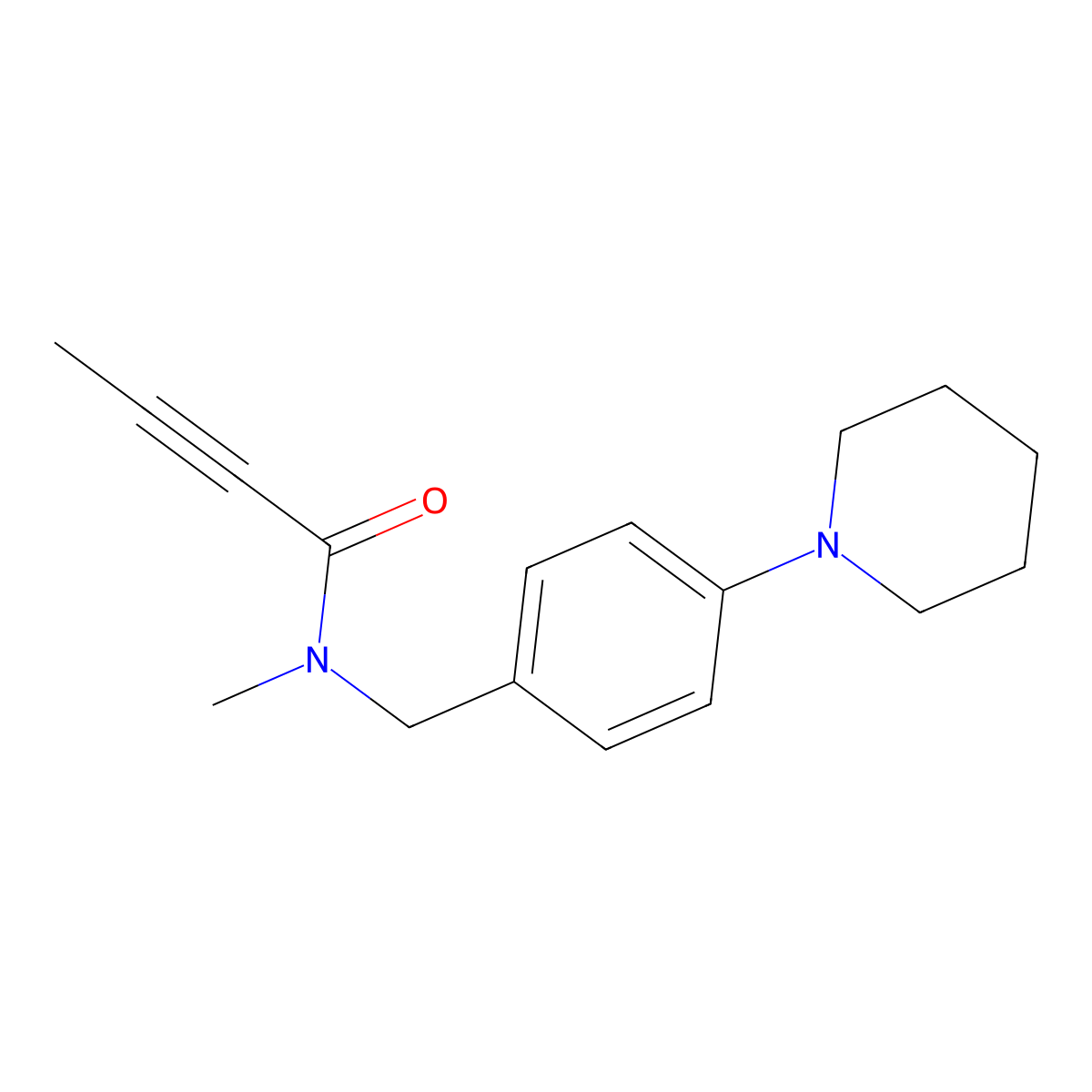 N-Methyl-N-(4-(piperidin-1-yl)benzyl)but-2-ynamide molecular structure, CAS 2286596-66-3