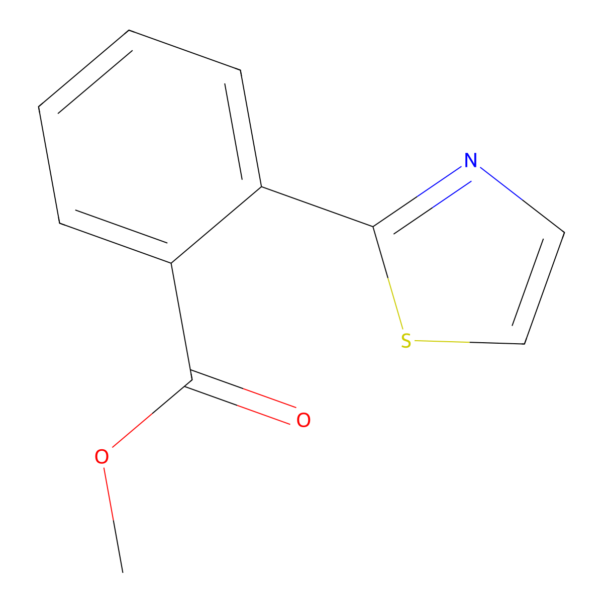 Methyl 2-(1,3-thiazol-2-yl)benzoate molecular structure, CAS 2286624-34-6
