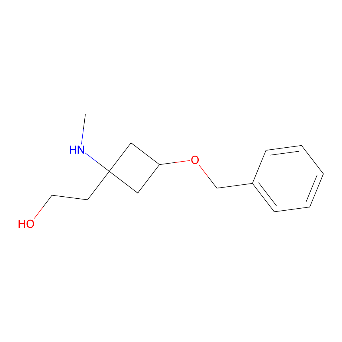 2-[3-Benzyloxy-1-(methylamino)cyclobutyl]ethanol molecular structure, CAS 2286695-06-3