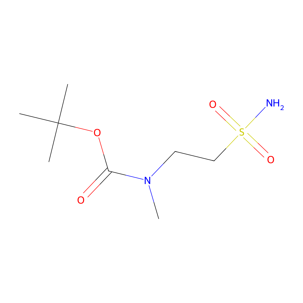 tert-butyl N-methyl-N-(2-sulfamoylethyl)carbamate molecular structure, CAS 2286749-17-3