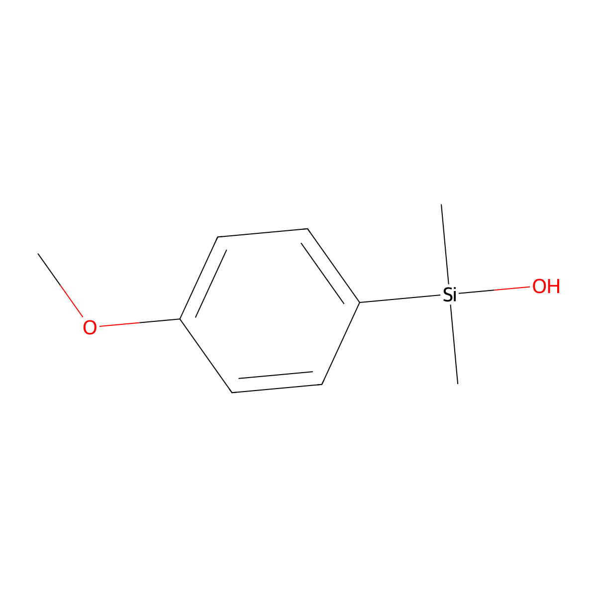 (p-Methoxyphenyl)dimethylsilanol molecular structure, CAS 22868-26-4