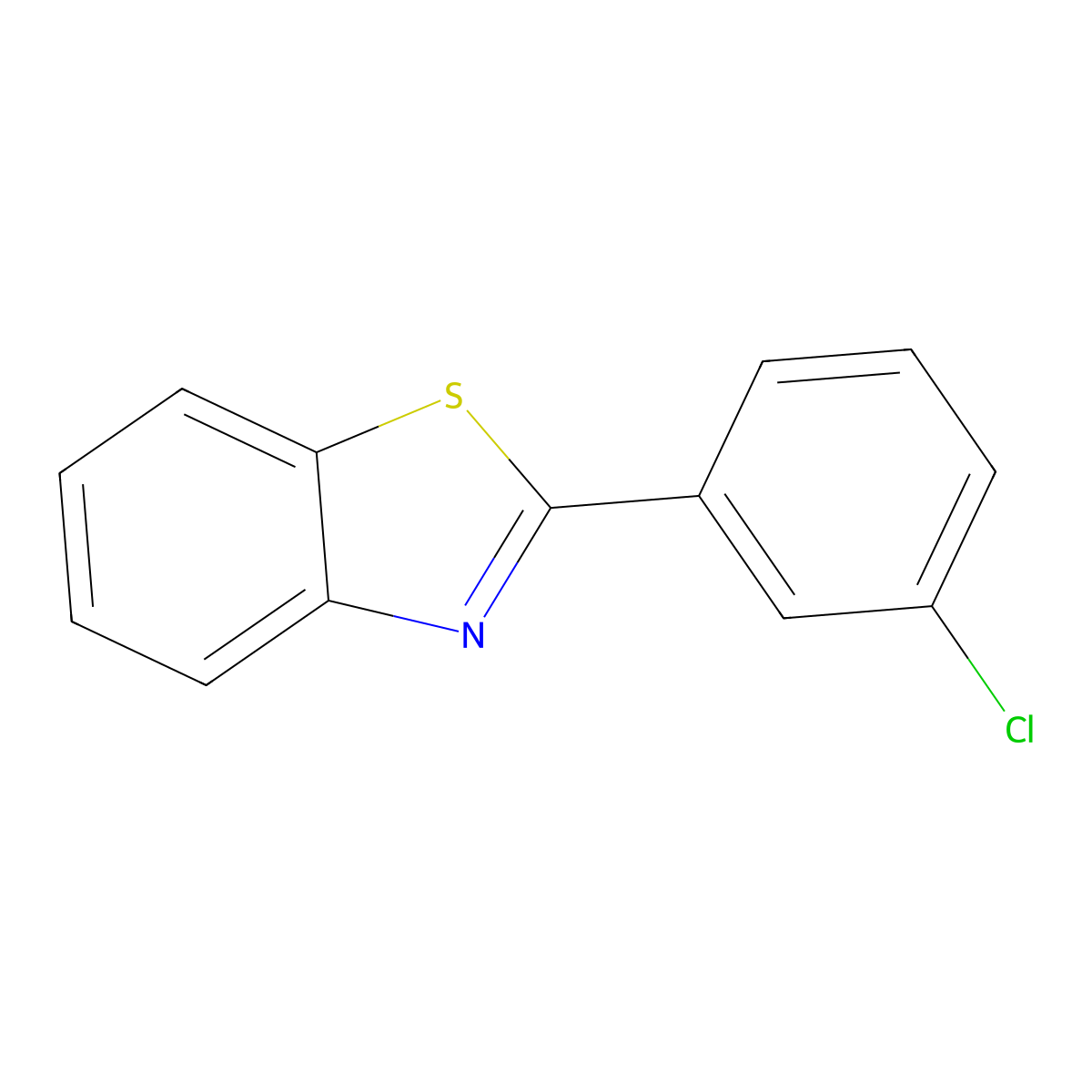 2-(3-Chlorophenyl)-1,3-benzothiazole molecular structure, CAS 22868-31-1