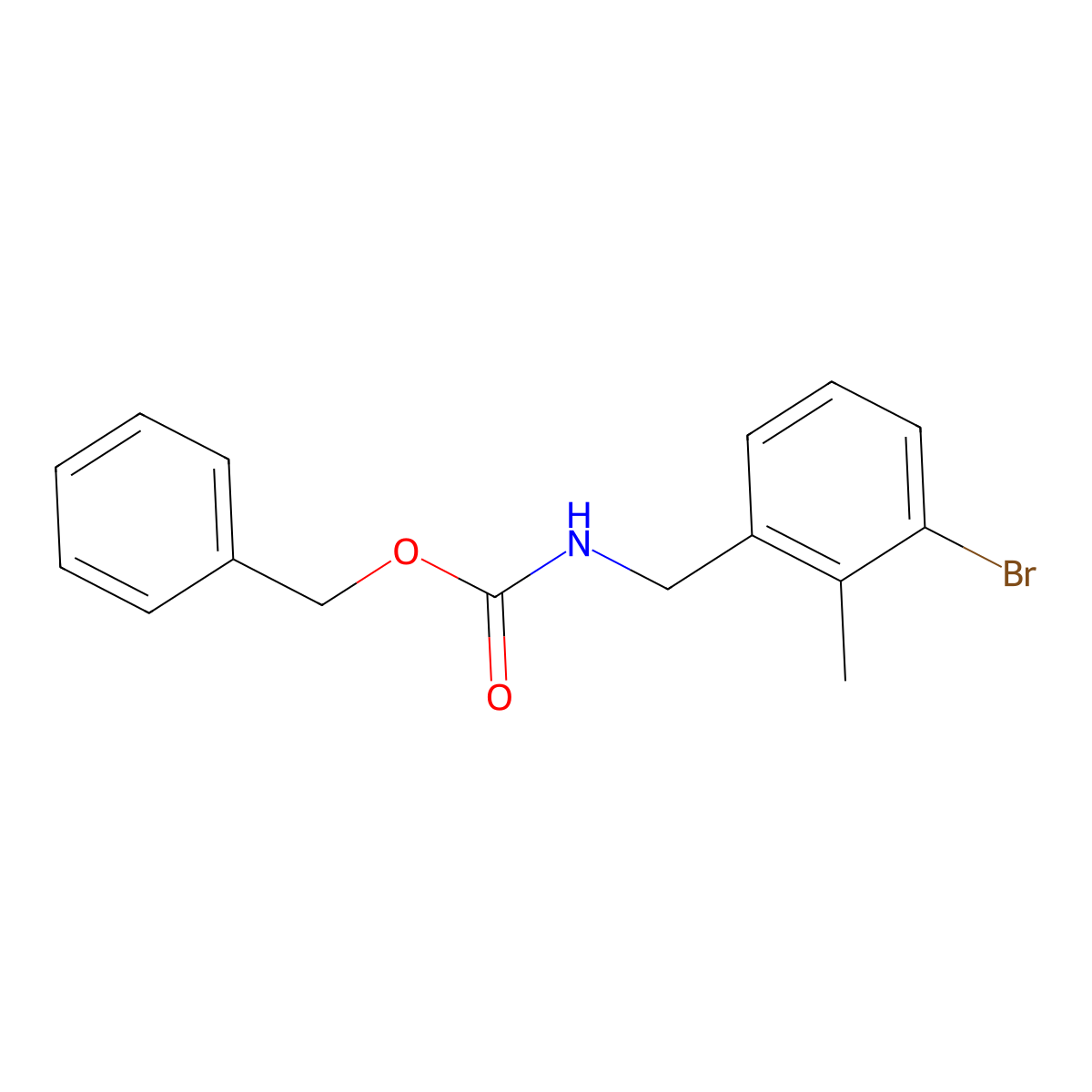 benzyl N-[(3-bromo-2-methylphenyl)methyl]carbamate molecular structure, CAS 2286854-47-3