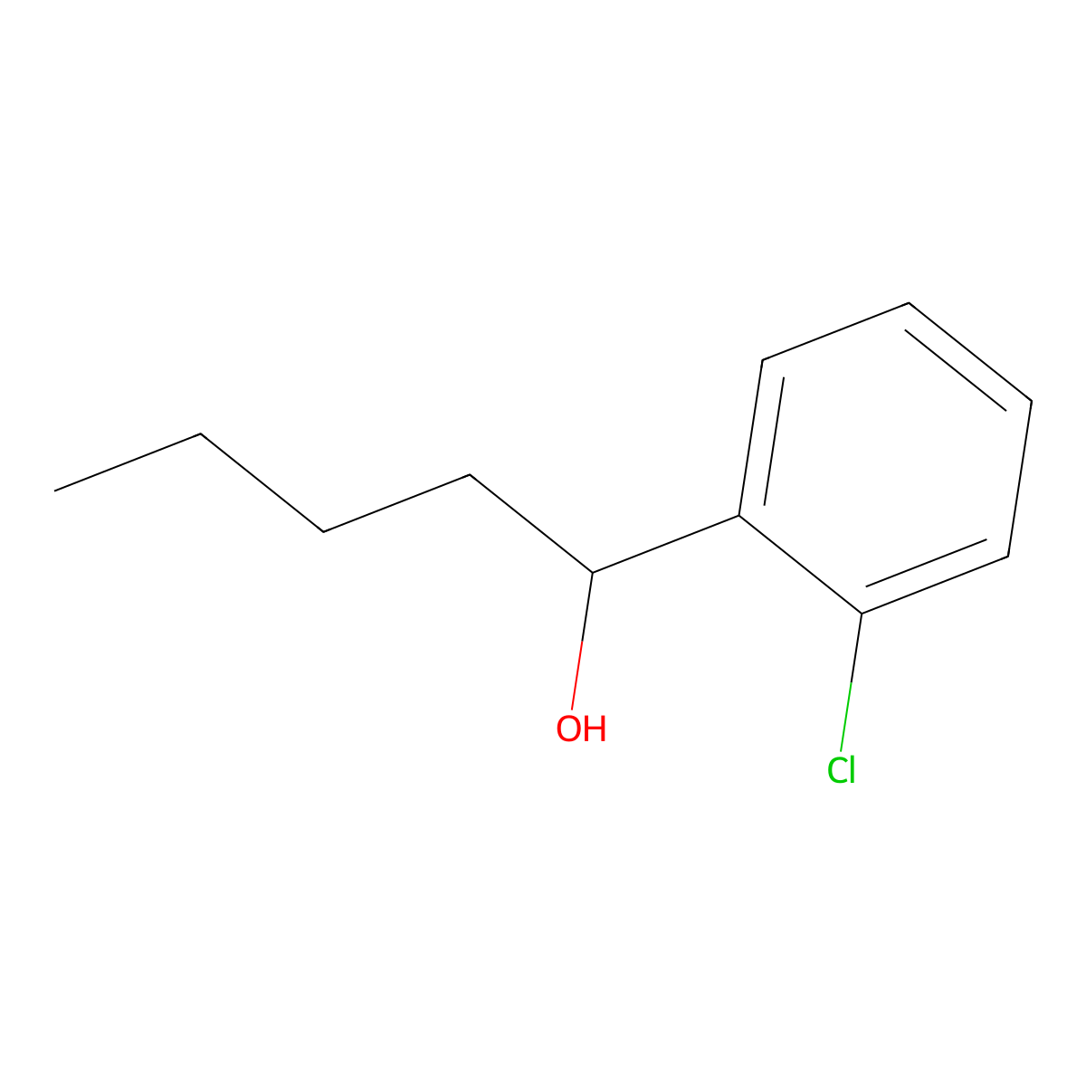 1-(2-Chlorophenyl)pentan-1-ol molecular structure, CAS 22869-36-9