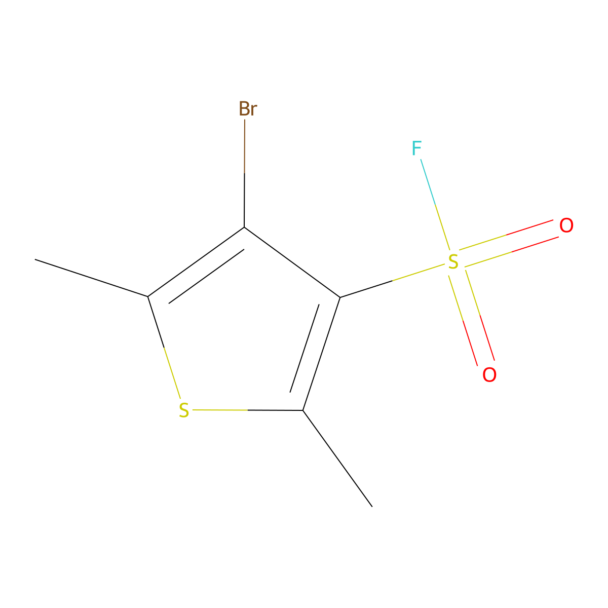 4-Bromo-2,5-dimethylthiophene-3-sulfonyl fluoride molecular structure, CAS 2286933-94-4