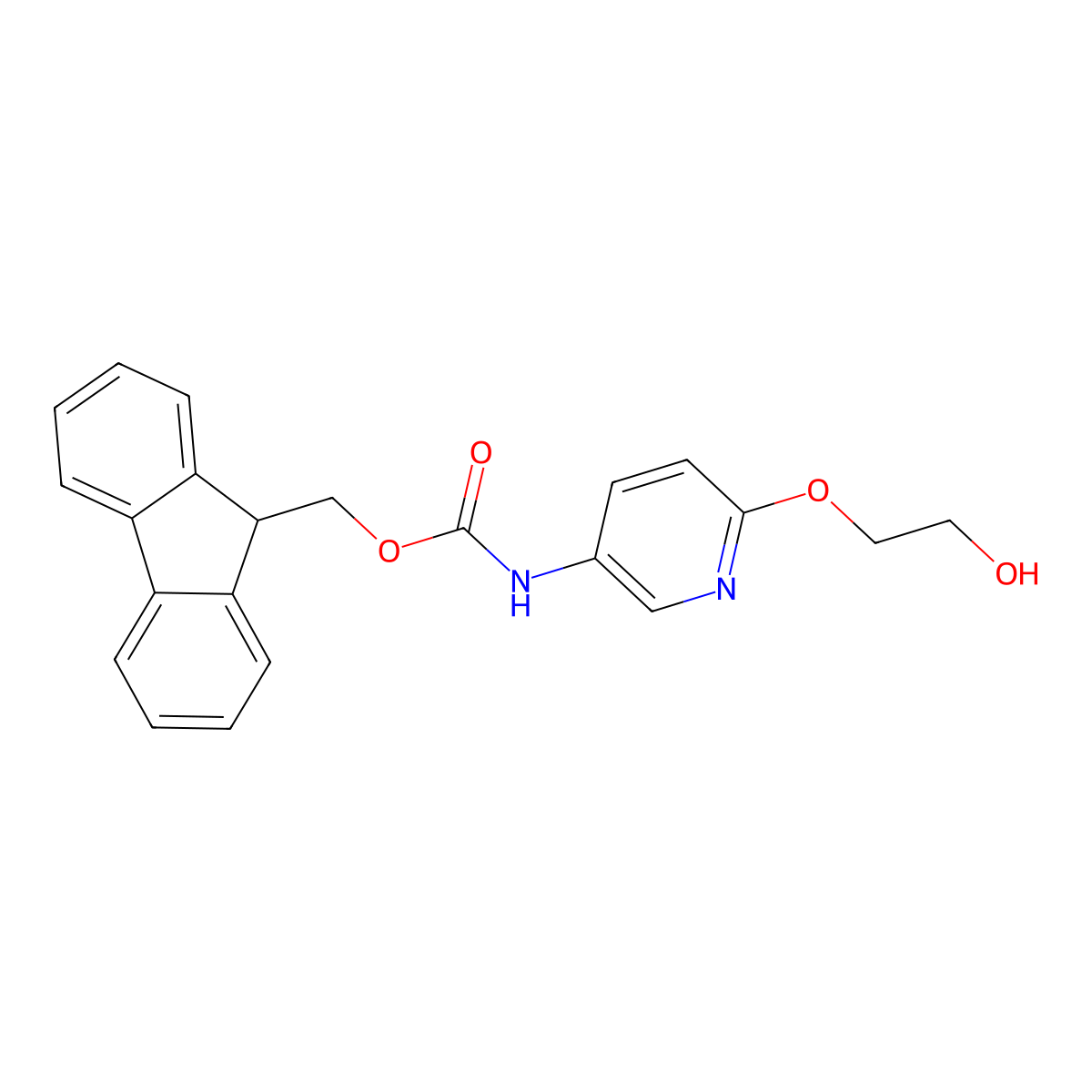 (9H-fluoren-9-yl)methyl N-[6-(2-hydroxyethoxy)pyridin-3-yl]carbamate molecular structure, CAS 2286999-67-3